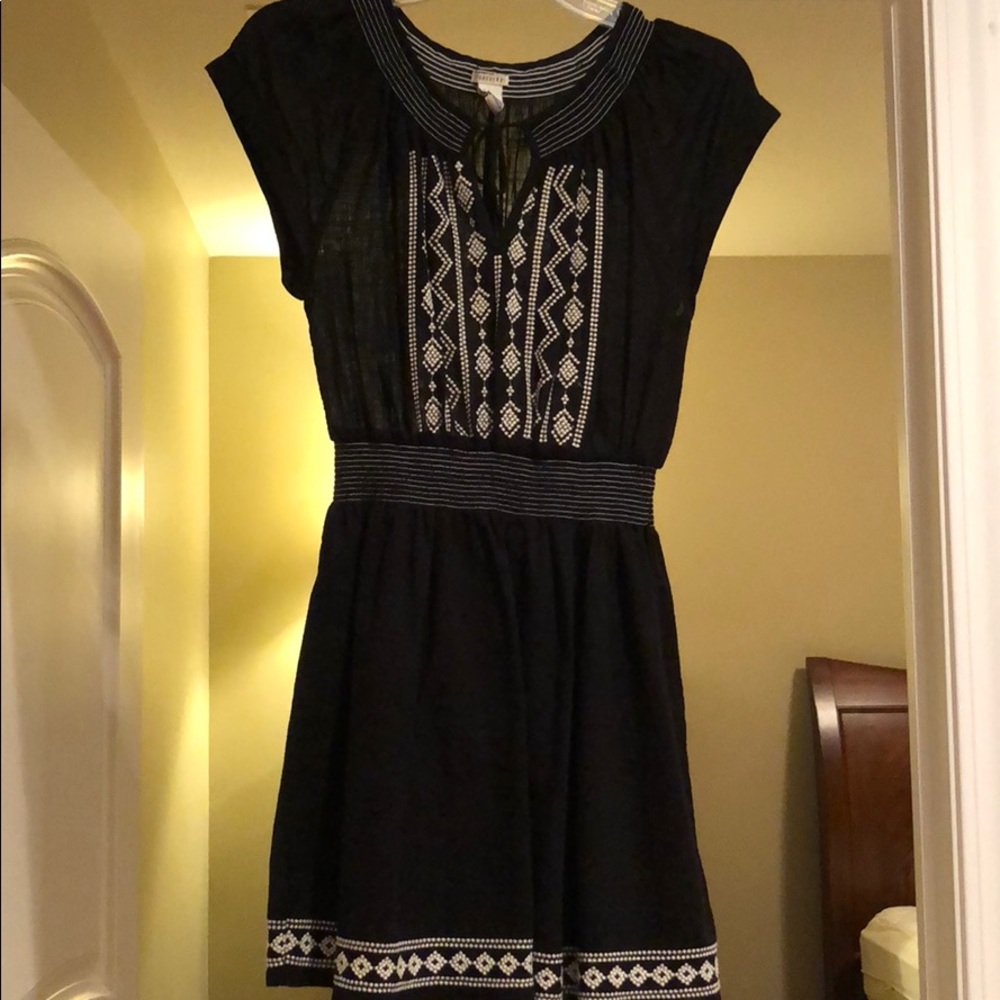 Black and Cream Stitched Dress